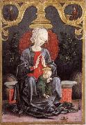 Cosimo Tura Madonna and child in a tradgard oil painting reproduction